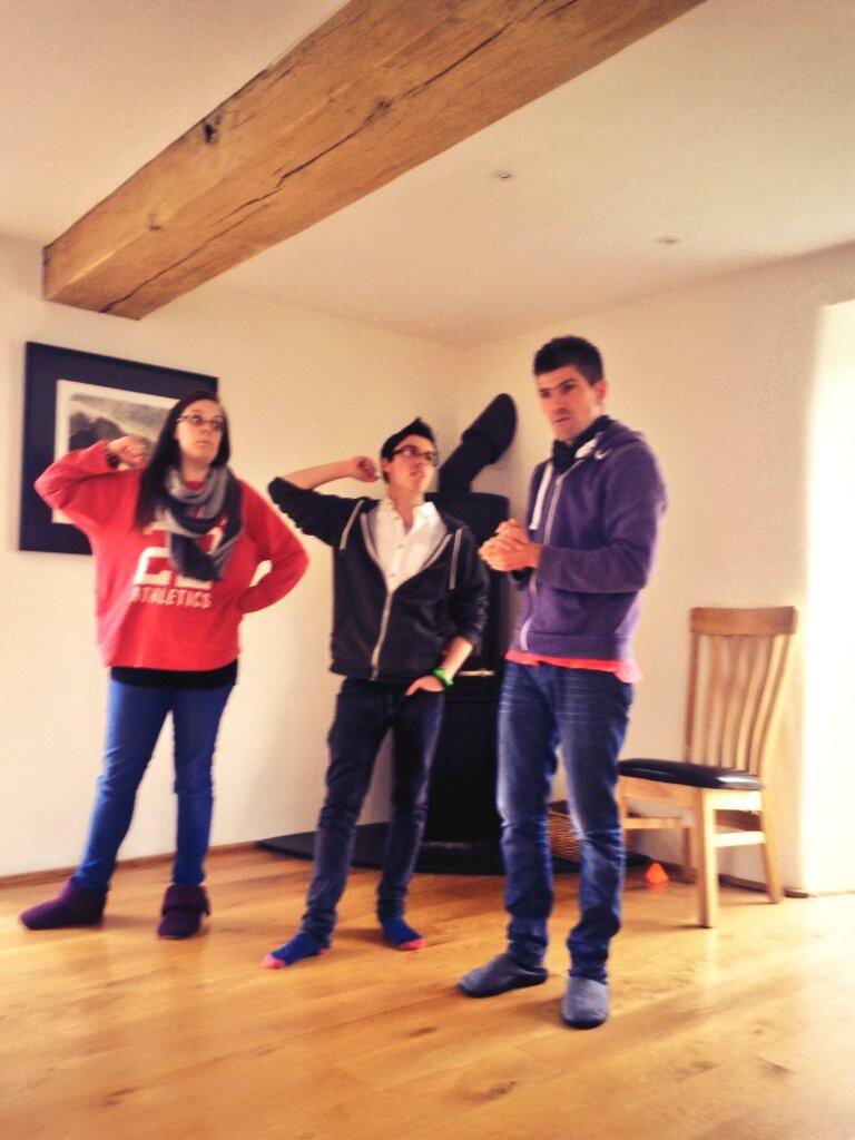 EntertaininglyD's tweet image. Day four of #Pantomonium devising/rehearsals. Here's Rob, @DexterJNewman &amp;amp; @Nicolaleigh24 but what's the pantomime?