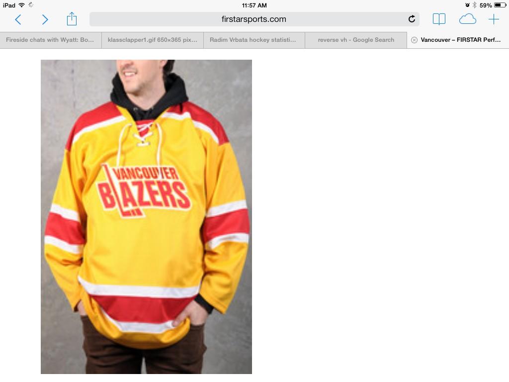 vancouver blazers jersey