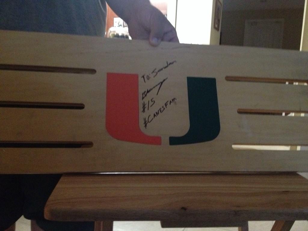 LittleCaneJ99's tweet photo. @TrinidadBrad thank you for the autograph Brad #canesfam http://t.co/yFJjIJCvGS