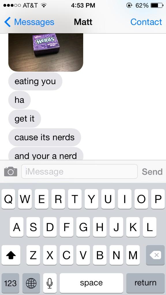 Yoohooyitta's tweet photo. @matthewtkeady is the nerd😉 http://t.co/brdIuYlDbu