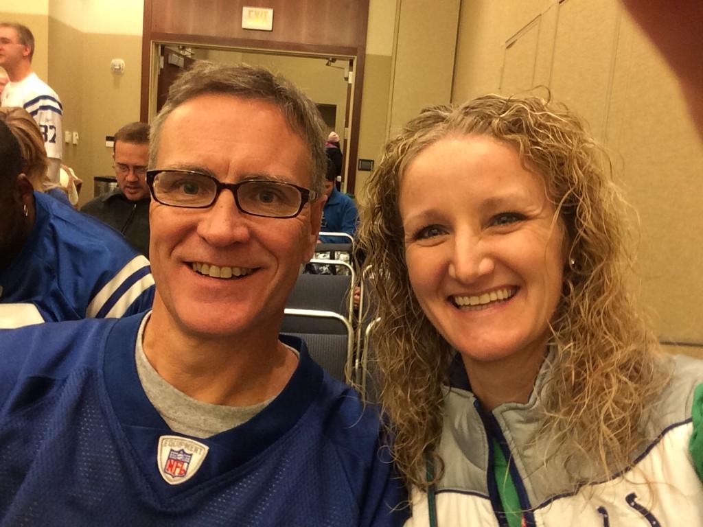 stmhiggi's tweet photo. Thank you #americancancersociety #chuckstrong! Meeting Coach Pagano before the game. #30yearsstrong http://t.co/DcbiR1srIx