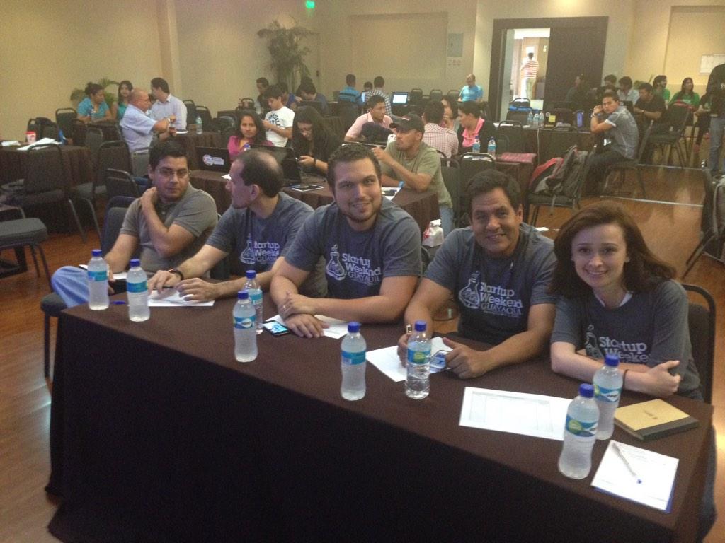 guidocaro's tweet photo. Jurado de lujo en #StartupGYE listo para empezar @macalara @edobejar #GEW2014 http://t.co/tOrEnXE8kj