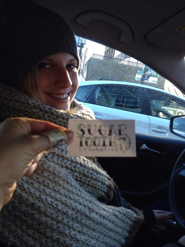 sugartoothco's tweet image. Full is happy about our cards. And driving very safely, thanks!