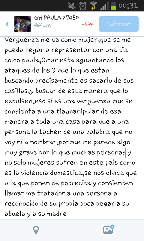 Aiure's tweet photo. Sigo con lo mismo a mi paula no me representa ni como mujer,ni como madre que soy @lospisoss #DBT7GH15 http://t.co/uXDZfCgsB6