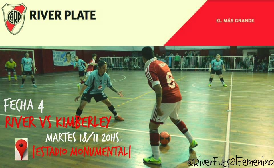 RiverFutsalFem's tweet photo. El Martes #RiverFutsal recibe a @Kimberleyfutfem en el  Monumental por la Cuarta Fecha de #AFA #FutsalFemenino.- http://t.co/H2OxuP8P9b