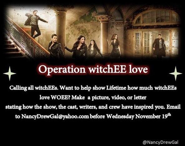 NancyDrewGal's tweet photo. Operation witchEE love. ✨  #RenewWitchesOfEastEnd http://t.co/MHd7qHNTHc