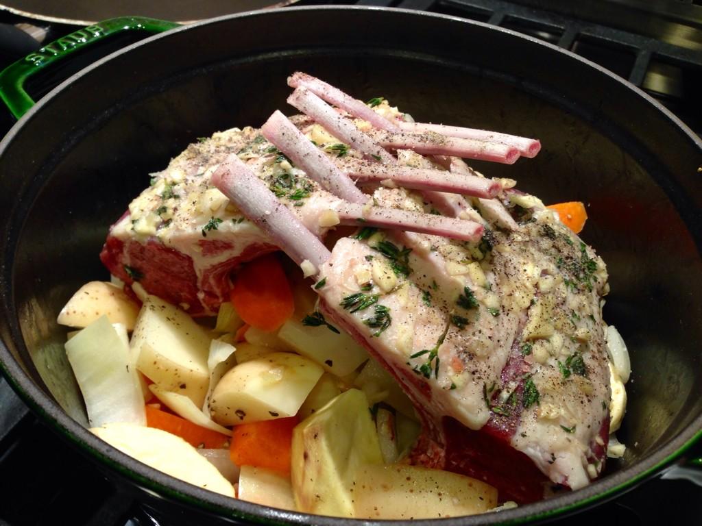 xoo426's tweet photo. Yummy roasted rack of lamb &amp; cranberry pilaf. ❤️#staub #aussie #cranberry #SundayDinner http://t.co/vWJqHKAR1B