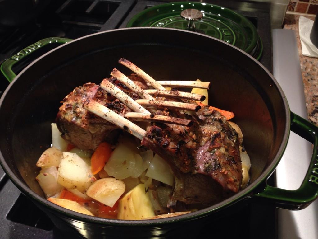 xoo426's tweet photo. Yummy roasted rack of lamb &amp; cranberry pilaf. ❤️#staub #aussie #cranberry #SundayDinner http://t.co/vWJqHKAR1B