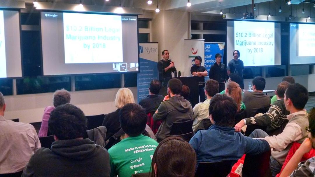 Our final presenter of the evening: <a href="/ibongsco/">ibongs.co</a> #SWKirkland #Maker #GSB2014