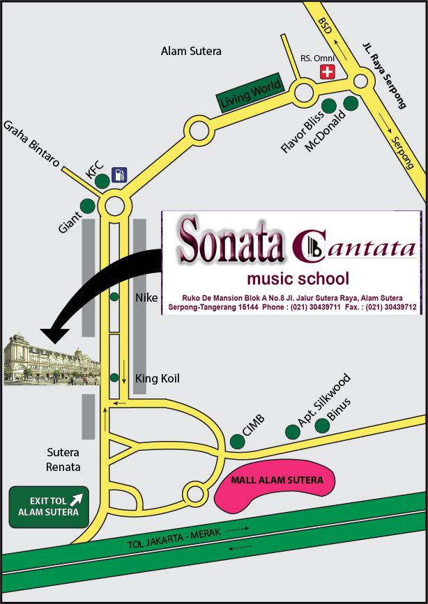 Nah yang mau ke Sonata Cantata Musik School,.. nih Petanya yah,..