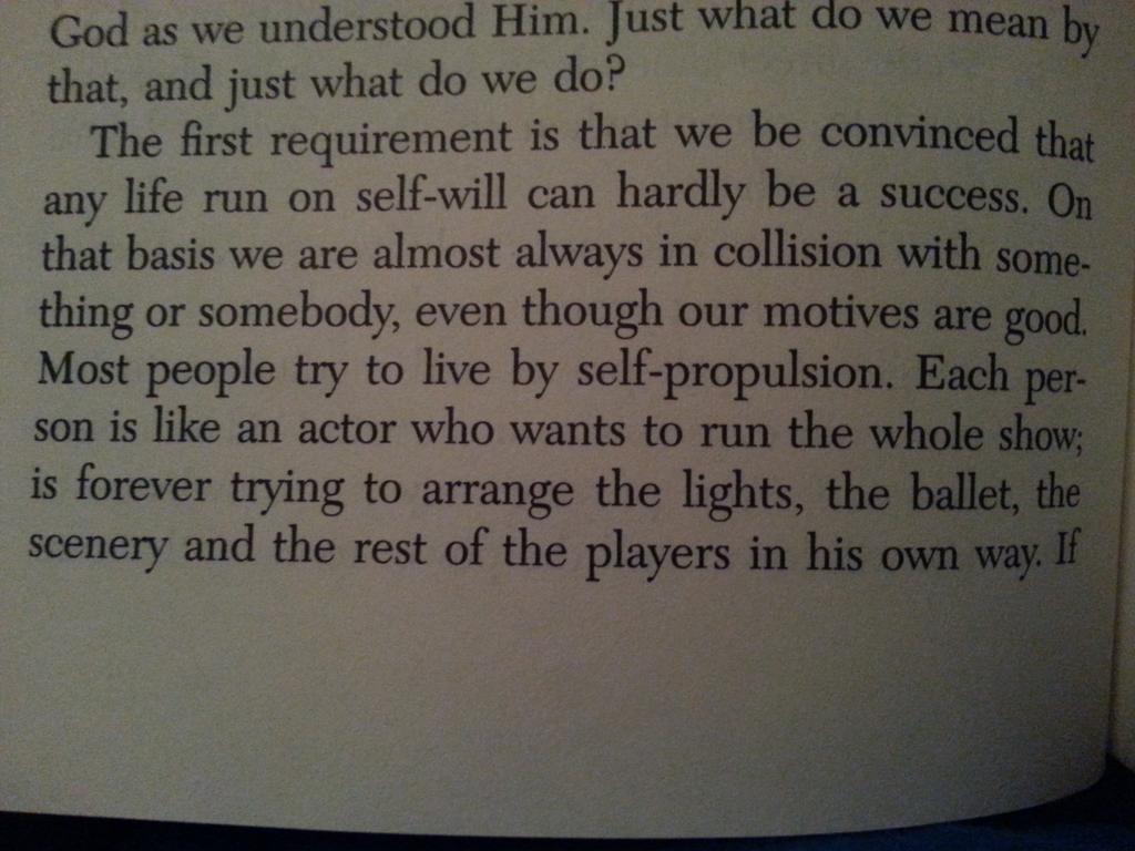 larsleafblad's tweet image. &quot;Most people try to live by self-propulsion.&quot; So much truth here. #TheBigBook #recovery