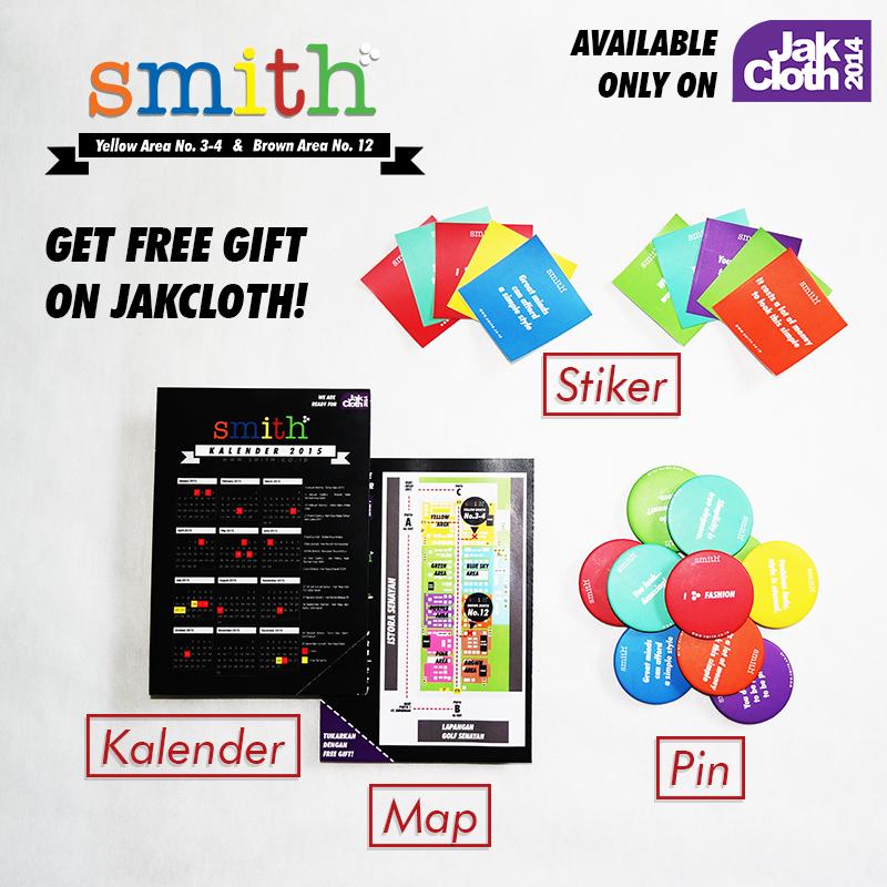 BekasiUrbanCity's tweet photo. Visit @aboutsmith Booth &amp; Get FREE GIFT on @JakCloth 3-7 Dec 2014 Parkir Timur Senayan Jakarta #smithJakCloth2014 http://t.co/VyQ0ExYz5H