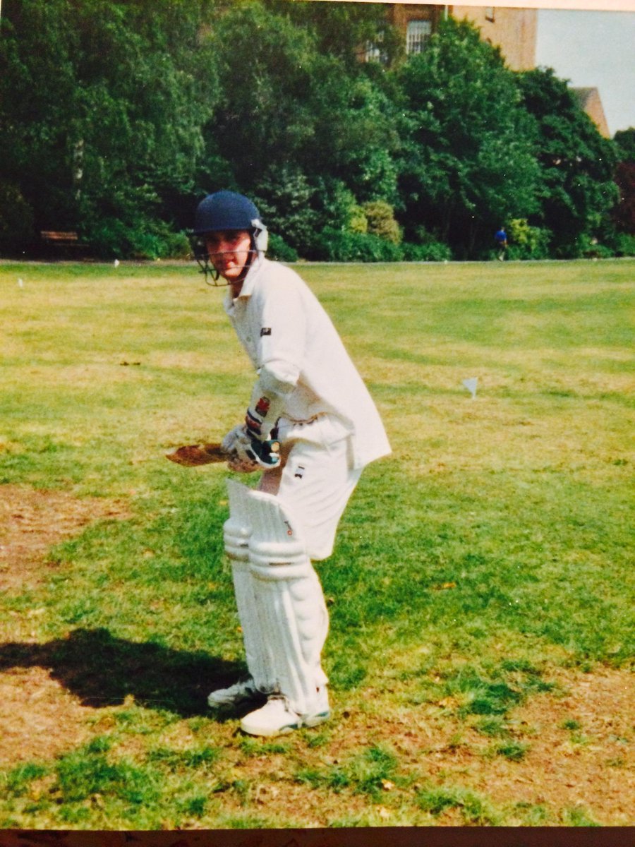 PRJimmy's tweet image. Just before going out to bat c1998. Was probably back a couple of balls later. #passforschool