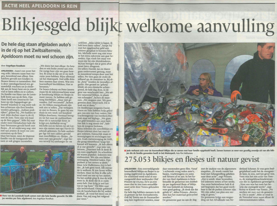 Kwintes's tweet photo. Wat een succes! Trots en blij dat #kwintes dit mocht organiseren.  #apeldoornrein #schoonloont #legeflesjesenblikjes http://t.co/jAfNbf6vgg