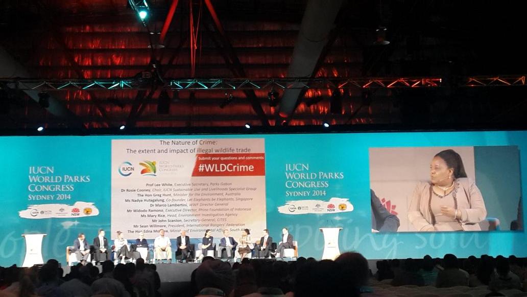 harrietdm's tweet photo. Sth Africa Env Min Hon Edna Molewa says we must value live rhinos more than dead ones @WPCSydney #WorldParksCongress http://t.co/TjuQc5ODb0