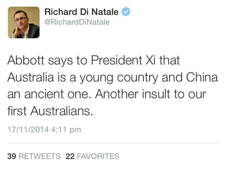 Tony Abbott goes from #NothingButBush &amp; now ignores fact  Australia is an ancient one 40,000 +years <a href="/LukeLPearson/">Pearson In The Wind</a>