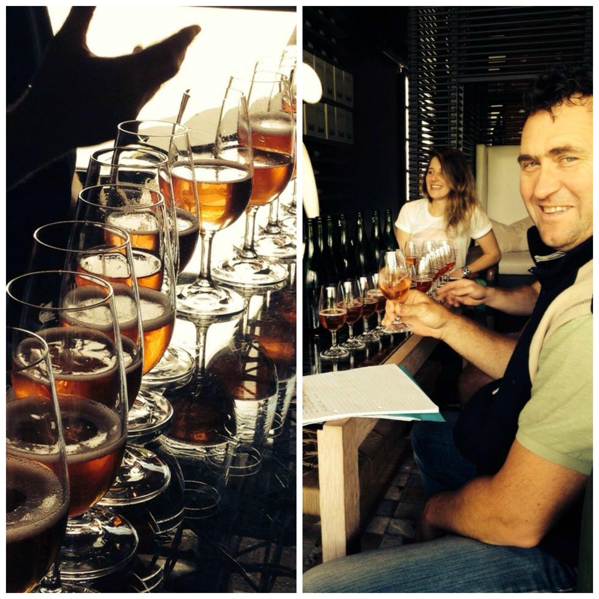 strandveld's tweet photo. Conrad and JD Pretorius (winemaker at @SteenbergWines) making final decisions about dosage for MCC… #TopSecretStuff http://t.co/k7FW0ox8Aa