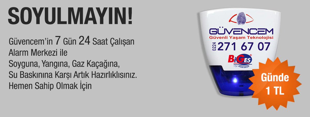#SonraDedimKi #Evime #AlarmSistemi kurmalıyım, hemen goo.gl/DFoTLE tıkladım. #Güvencem #Alarm #Günde #1TL
