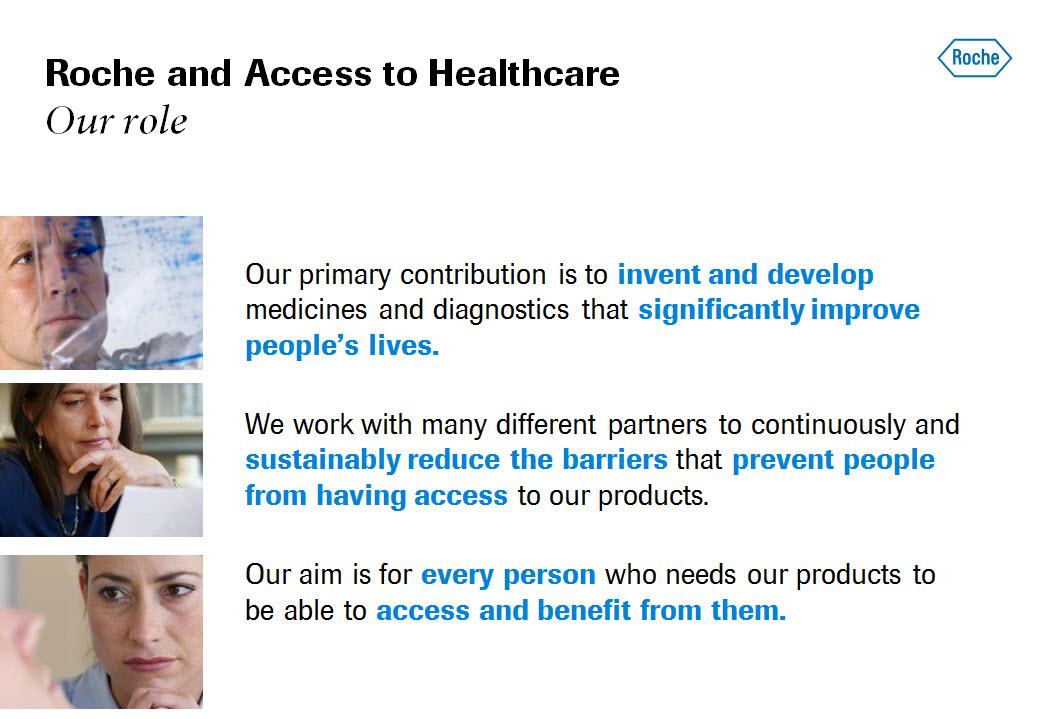 Roche's tweet image. Next at #SSL14: “Addressing access to #healthcare” with Karl Mahler and René Imhof.  #ESG