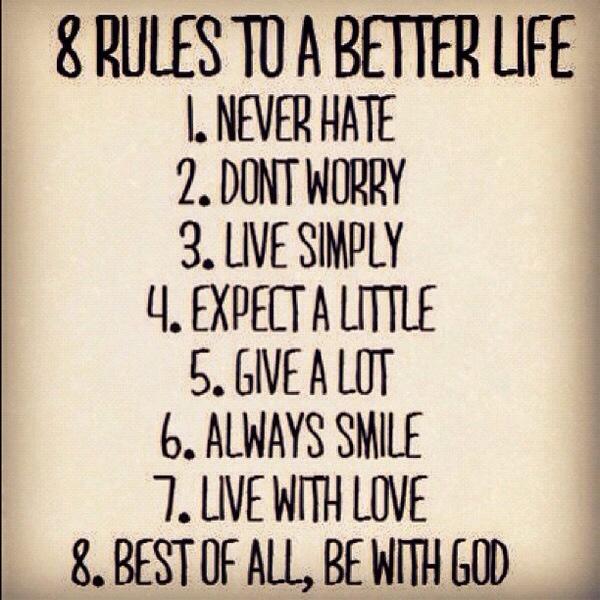 recitezikrdaily's tweet image. Rules #1Never hate #2Don't worry #3Live simply #4Expect a little #5Give a lot #6Alway smile #7Live with love #8&amp;amp;Allah