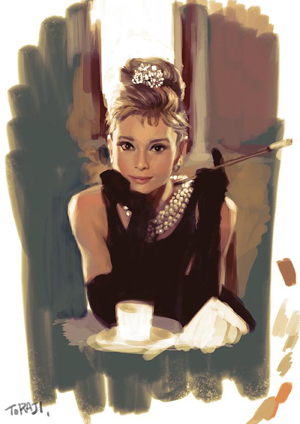 「study.  Audrey 勉強模写。週末に初めてマイフェアレディを観たけどめ」|Torajiのイラスト