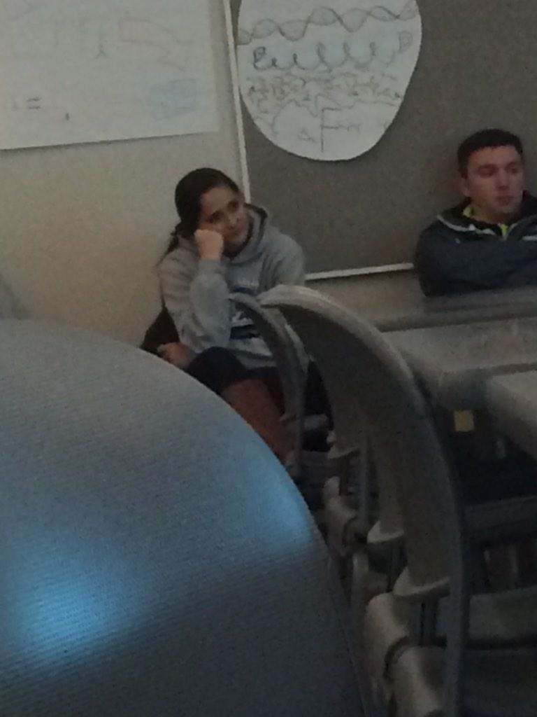 ryan567891's tweet photo. @JakePaquin55 @ChloeLoos1 girl taking picture of homeless man in class. http://t.co/J8dwqYE8sq