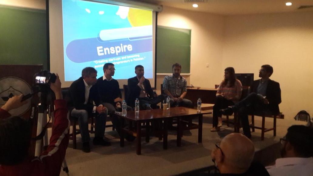EnvisionLUMS's tweet image. #Enspire talk series happening now! NIB Auditorium, LUMS Universiry. #Envision14