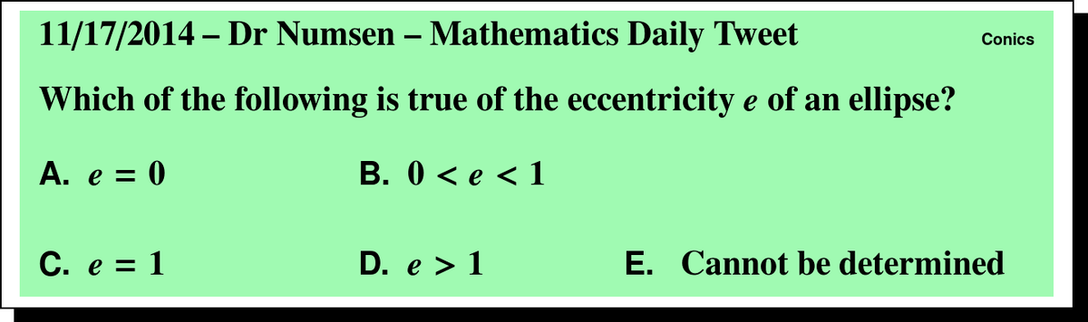 DrNumsenMath's tweet photo. Conics question today on the Daily #UILMath Tweet!  Answer: http://t.co/o51DH85nwK http://t.co/3xjBtygIPc