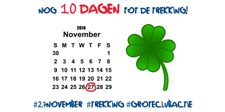 Clubactie's tweet image. Nog 10 dagen tot de trekking! 

#27november #trekking #groteclubactie #clubactie