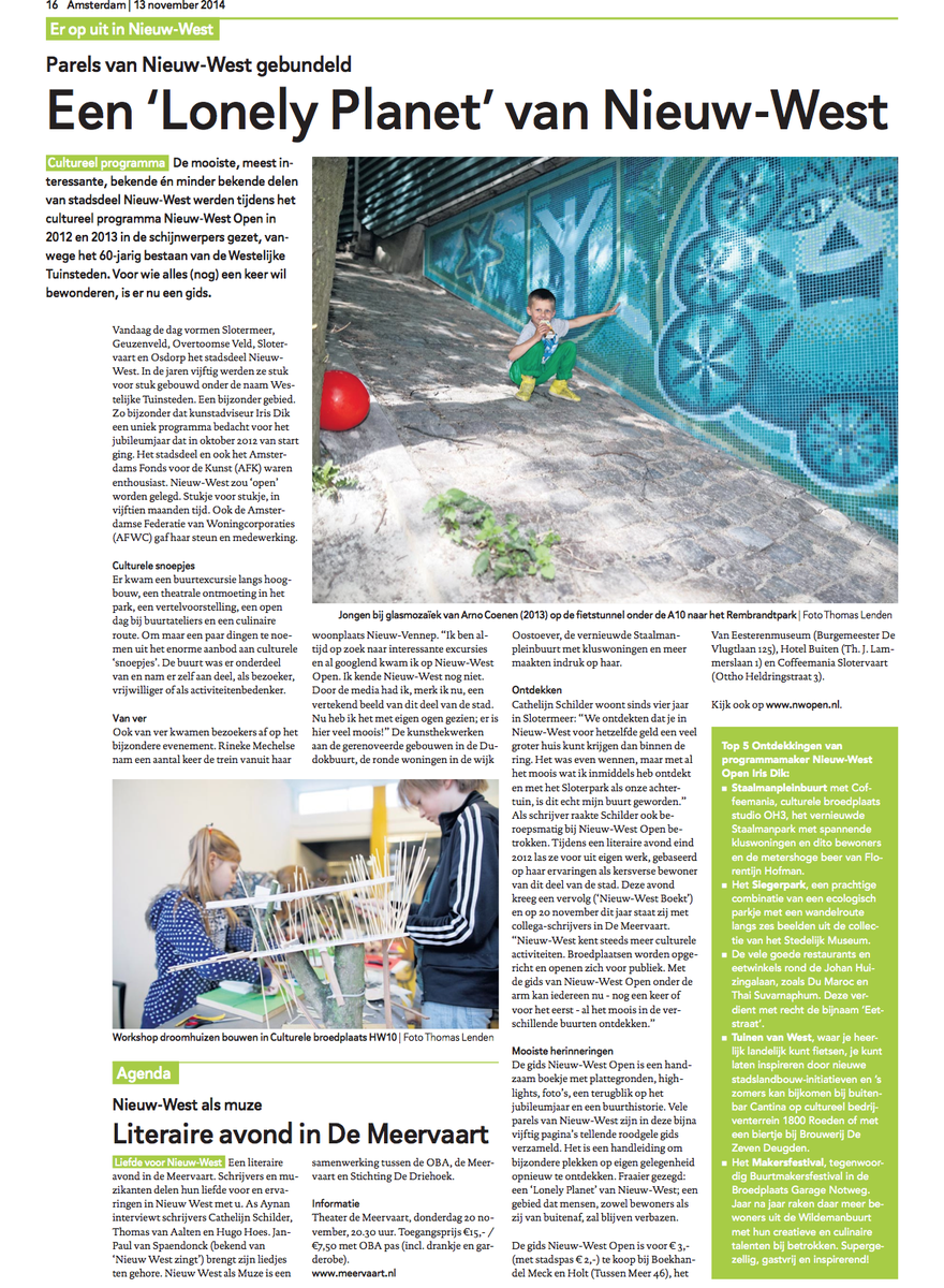 nwopen's tweet image. Artikel over het Nieuw-West Gidsje in de @NieuwWest krant, online te lezen (laatste pagina): issuu.com/movement1537/d…