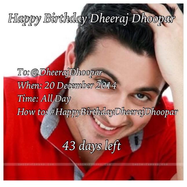 PremarSsk's tweet photo. @ColorsTV @SSKOnColors please Don't for get to wish Dheeraj birthday #20Dec2014 he is turning #30 http://t.co/b2J007pOMk