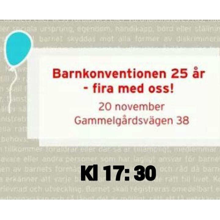 På Torsdag fyller #barnkonventionen 25år!FIRA det med oss,vi bjuder på tårta &amp; massa annat skoj! SÅ KOM!
#rbuf #bk25