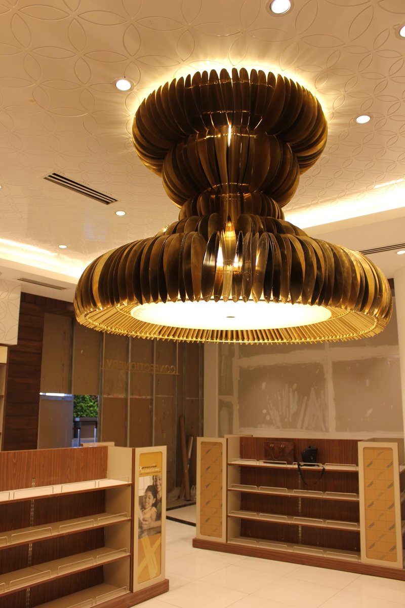 ArchDigestIndia's tweet photo. We are excited about the newest addition to T2 - Handmade brass chandeliers by @StudioAvni http://t.co/T0fEMEFbJC