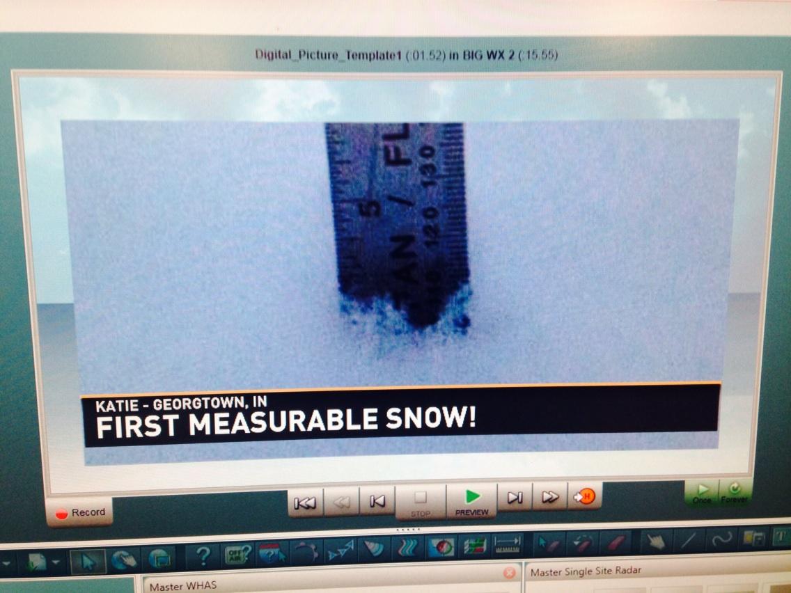 BenPeineWeather's tweet image. Little over 4&quot; in Georgetown, IN from Katie. #whas11winter #forecastverification #kywx #inwx #snow #bots #snowday