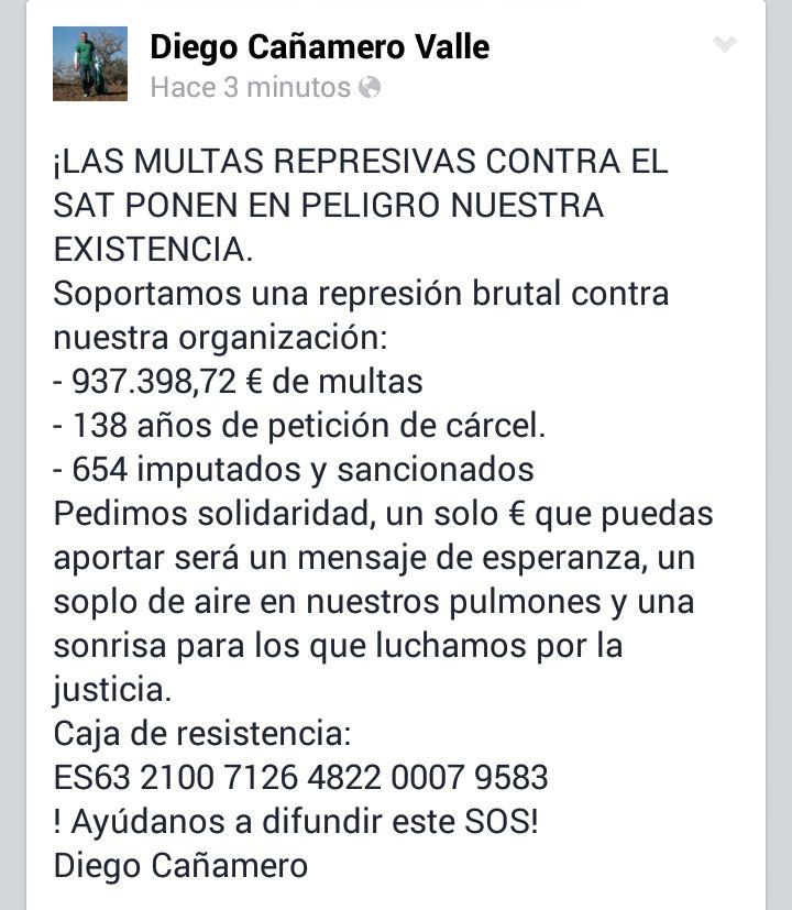 asammajadahonda's tweet photo. Diego Cañamero : La Represión cada día nos acerca más a la cárcel http://t.co/RuhLzwqcbV @DcaValle #SAT vía @manubenas #Solidaridad