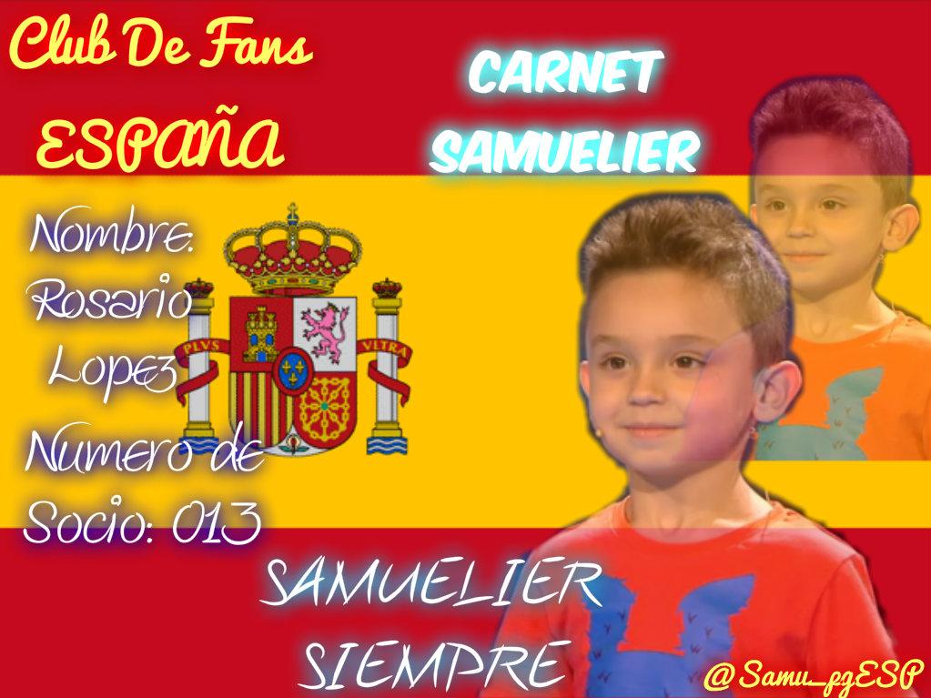 Samu_pgESP's tweet photo. @Madre_AM ¡Ya tiene su carnet #Samuelier ! Nº 13 ¿Deseando tener el tuyo? ¡Pidemelo! ;P http://t.co/drGQV0eYwv