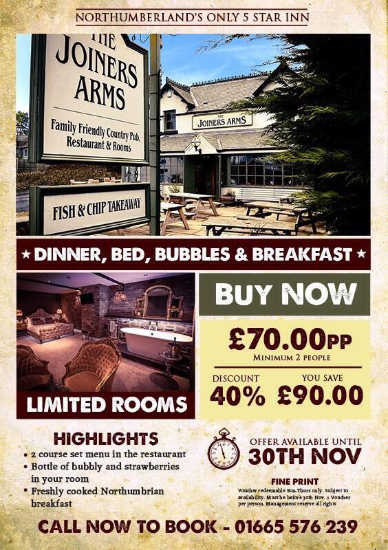 Joinersarms1's tweet photo. Cosy room, FREE bubbly, dinner &amp; breakfast all for only £70 per person!!! #roomdeal #Offer #booknow 💝 http://t.co/MZccTY84q0