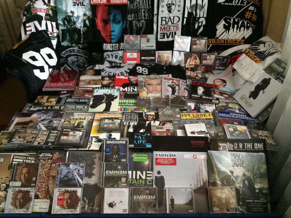 shadycollector's tweet image. My small #SHADYXV collection. So many years of great music. Thanks! Happy 15th anniversary! @ShadyRecords @rosenberg