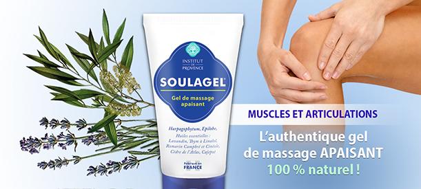 Découvrez notre gel articulaire Soulagel
institut-provence.com
Pour le dos qui coince et les articulations crispées