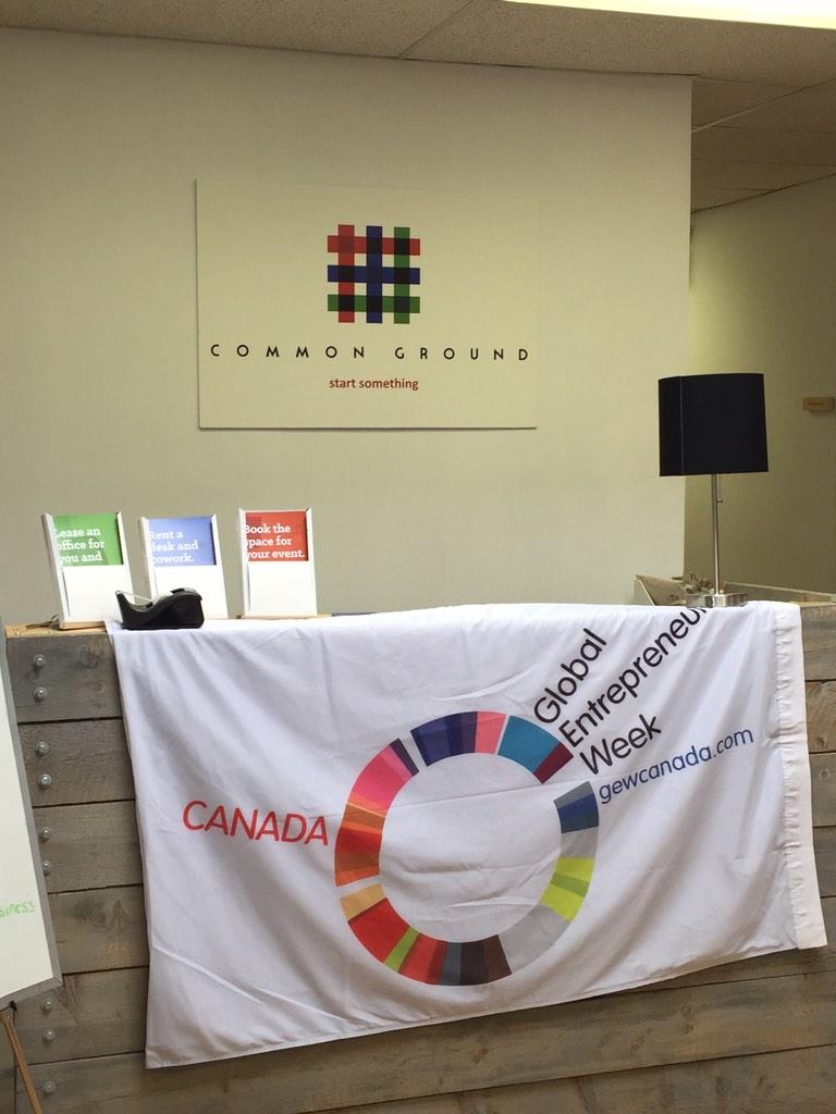 jscottandrews's tweet photo. Happy Global Entrepreneurship Week!  Common Ground HQ showing the love. @FuturpreneurATL @CommonGroundNL  @gewcanada http://t.co/D5P54lJkcG