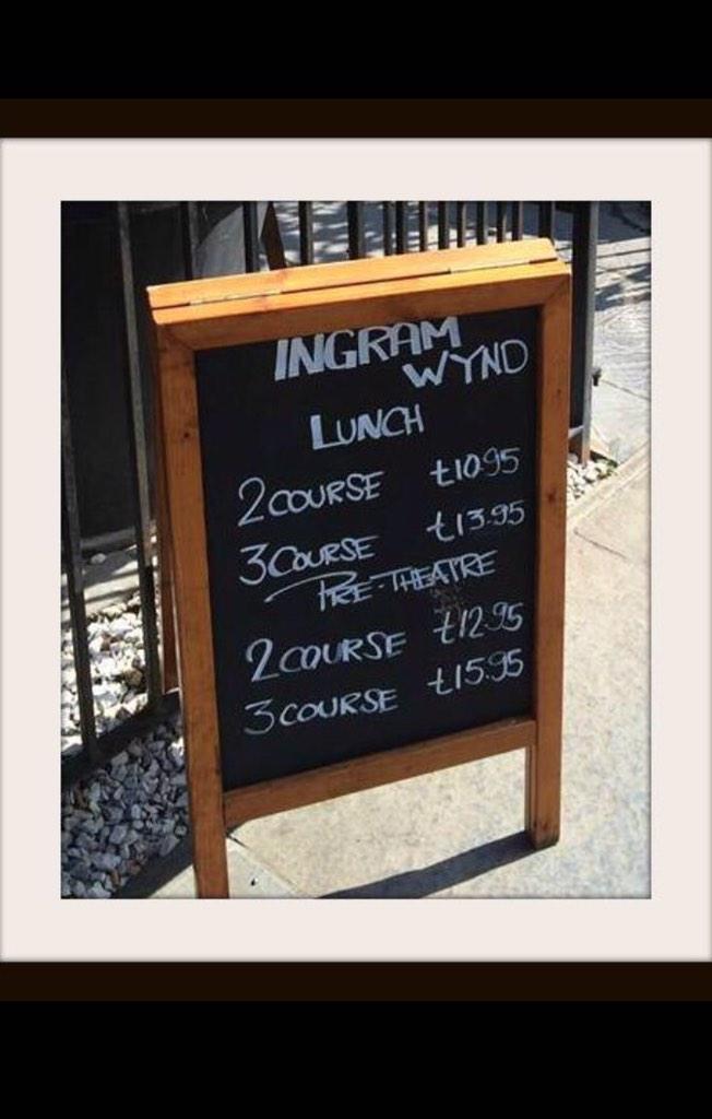 IngramWynd's tweet photo. Lunch and Pre-theatre menus are available every day. Enjoy a lovely meal with us at Ingram Wynd any day of the week. http://t.co/3h2ah4f8Eh