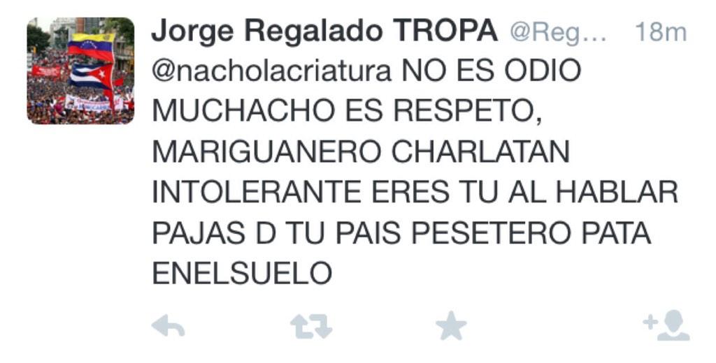 Alp28149's tweet photo. @nacholacriatura no le prestes atencion a gente q no tiene educación... Tu eres grande #abrazos #besos   http://t.co/RpmdnJAhlV