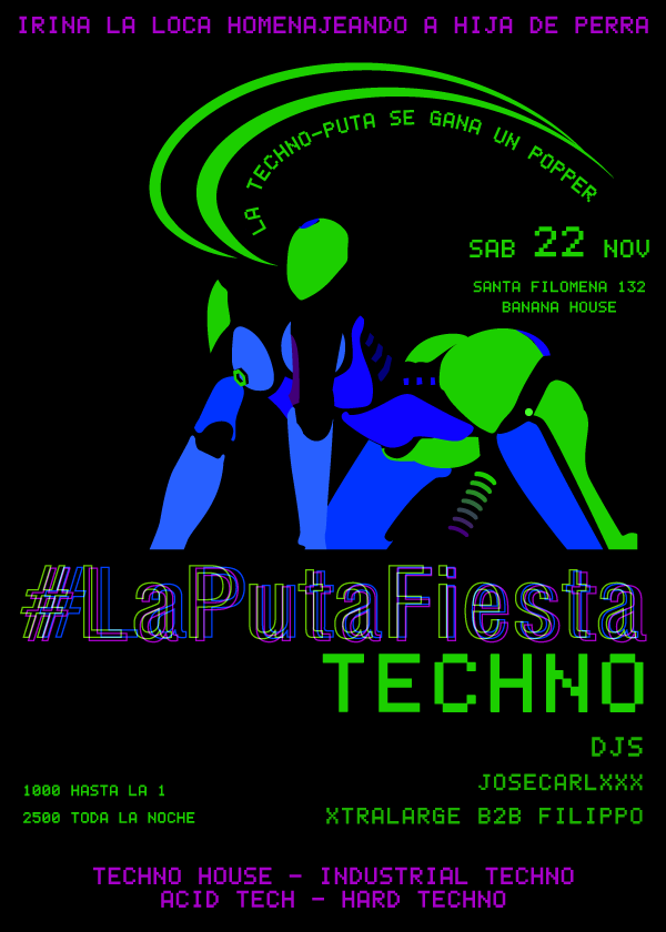 JosecarloHS's tweet photo. nos vemos el sabado en el electro-ritual más puteril de santiago
#LaPutaFiestaTECHNO http://t.co/dd94VaNMkr