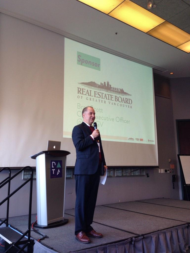 SFUPublicSquare's tweet photo. Brad Scott @REBGV setting the stage for #dataleadsummit @Solvable #innovation #bigdata http://t.co/R9WXKp965W