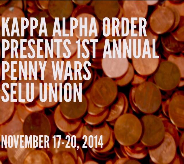 SELU_KA's tweet photo. Penny Wars has officially started! Come bring your loose change to the union! Let the game begin! http://t.co/Hl64geUqPd