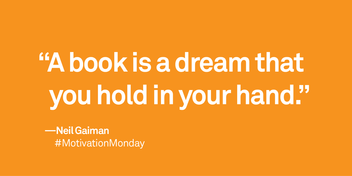 Enjoy a great book this rainy Monday. #MotivationMonday #LoveBooks <a href="/neilhimself/">Neil Gaiman</a>