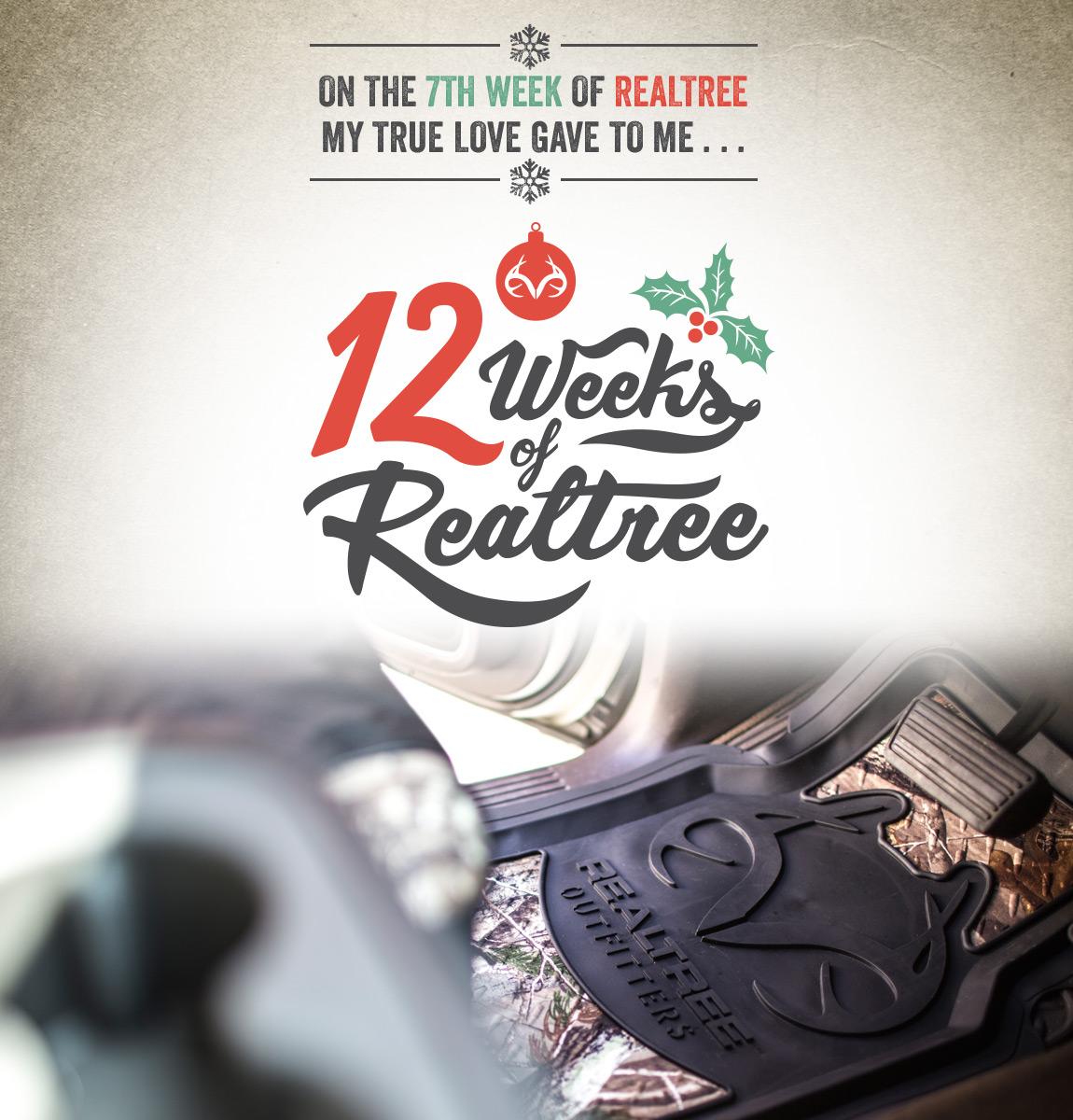 Realtree's tweet image. Don’t 4get, Retweet 2 enter #12WeeksofRealtree! On 7th Week, giving away vehicle floor mats! Winner announced 11/19.