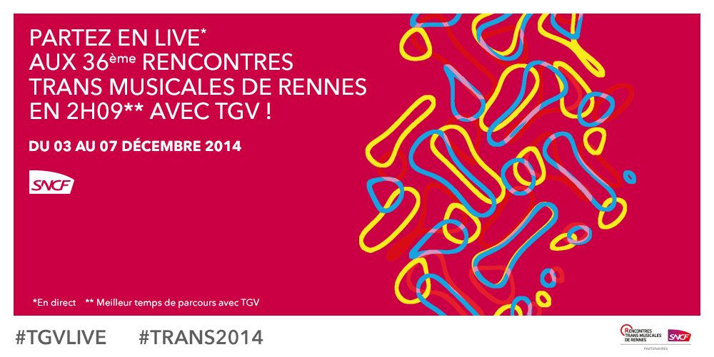 SNCFVoyageurs's tweet image. Découvrez nos tarifs #TGV 100% Prems pour aller aux @TransMusicales. #Trans2014 #TGVLive #SNCF sn.cf/trans2014