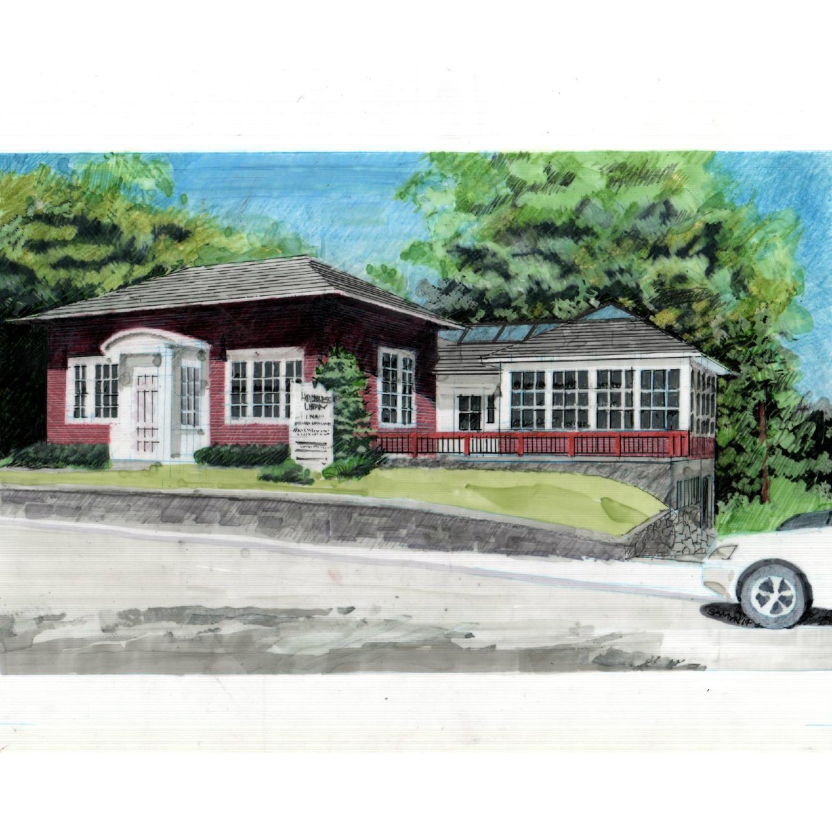 SamynDElia_Arch's tweet photo. The proposed addition historic #Holderness Free Library #nharchitecture http://t.co/A3f6uHIwp1
