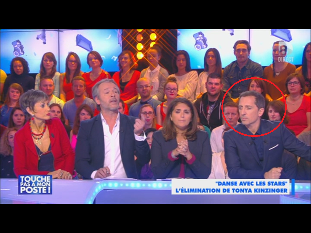 OnRateRien's tweet photo. Le regard perdu de Gad sur @D8TV pendant la discussion de @Cyrilhanounasur sur #DALS... Big Fan? #OnRateRien #GadTPMP http://t.co/7BsqixT0be